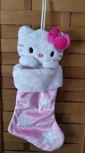 Christmas Hello Kitty Stocking Plush Stars Pink 2009 Sanrio - Picture 1 of 9