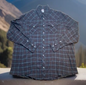 True Religion Western Hemd Herren 3XL Flanell Perlen Druckknopfleiste Mehrfarbig - Bild 1 von 5