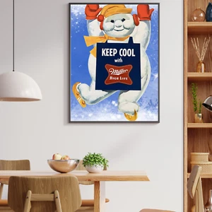 Keep Cool Miller High Life Beer Poster 18x24 Inches Classic 80s ART decor - Picture 1 of 3