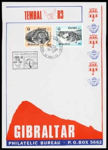 GIBRALTAR EXHIBITION-SHEET 1983 GERMANY EUROPA CEPT KANONE CANNON GUN z2452 - Picture 1 of 2