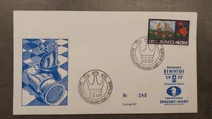 1977 - SKAK de ajedrez Reykjavik - Spassky - Hort - Sobre para su información con sello Islandia - Imagen 1 de 1