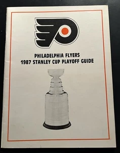 1987 Stanley Cup PLAYOFFS Guide PHILADELPHIA FLYERS Mark HOWE Ron HEXTALL Propp - Picture 1 of 3