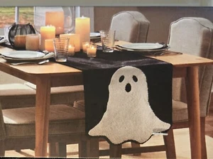 Max Studio Ghost Black White Table Runner 14"×72" Halloween Fall New - Picture 1 of 5