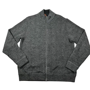 Suéter Tommy Bahama Para Hombres Grande Cremallera Completa Bebé Mezcla de Lana de Alpaca Gris Espiga - Imagen 1 de 11
