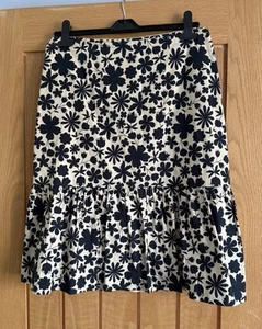 Nougat London Beige & Black Skirt, Flower Pattern, knee length, size 14, Lined - Picture 1 of 7
