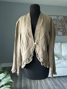 J Jill Women 100% Linen Jacket Size Us L EUC - Picture 1 of 8