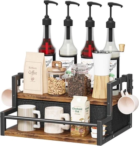 Coffee Syrup Organizer Rack, 2-Tier Coffee Bar Accessories, Bottle Holder Stand - Picture 1 of 12