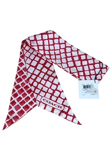 Coach Pained Diamonds Logo 100 % Seide Pferdeschwanz Schal Hals Haargummi Handtasche Tasche Neu mit Etikett - Bild 1 von 1