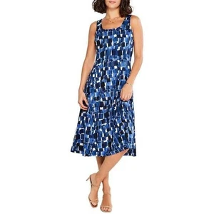 NIC+ZOE Kleid Artist Blocks blau ärmellos Damen Small - Bild 1 von 9
