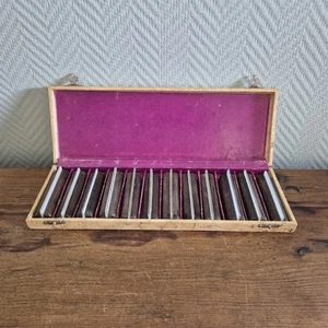 12er Set Holz mit Glas Messerbänkchen Antik Original Box Besteckhalter - Bild 1 von 7
