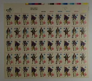 US SCOTT 1565-1568 PANE OF 50 CONTINENTAL MILITARY STAMPS 10 CENT FACE MNH - Picture 1 of 1