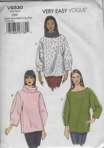 Uncut Sewing Pattern V9330 Ladies loose top high neck full sleeves size XS-XL - Picture 1 of 2