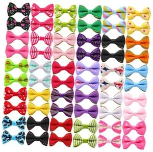 60PCS (30 Paris) Cute Puppy Dog Small Bowknot Hair Bows with Metal Clips - Picture 1 of 7