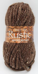 James C Brett RUSTIC MEGA CHUNKY Knitting Acrylic Yarn Wool 100g - CS4 Brown Nat - Picture 1 of 5
