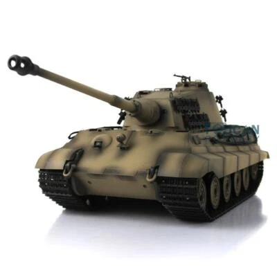 1/16 Henglong 7.0 3888A King Tiger Barrel Recoil RC Tank Metal Wheel 360°Turret - Image 1 of 4