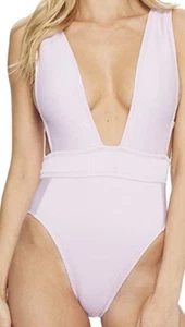 NWT Bikini Lab The Rib-Thym Nation Plunge One-Piece Orchid Size M - Picture 1 of 3