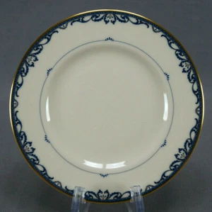Lenox USA Liberty Pattern Blue Scrollwork Gold Porcelain 6 3/8 Inch Bread Plate - Picture 1 of 9