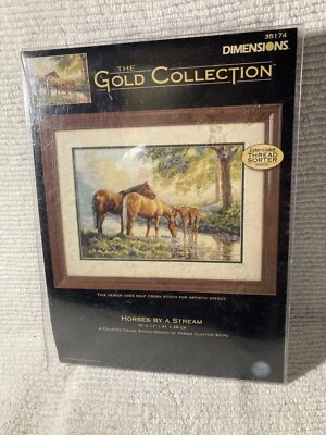 Dimensions Gold Collection 35174 Horses by a stream-PATTERN ONLY - Изображение 1 из 2