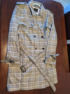 Banana Republic Plaid Women's Raincoat With Belt New Never Been Worn Size XXL - Picture 1 of 6