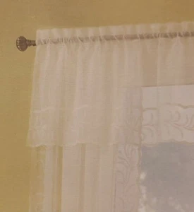 Renaissance Home Fashion Dawn Sheer Scalloped Valance 52" X 17". Sheer White  - Picture 1 of 5
