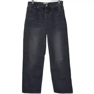 Madewell Low Slung Straight Damen 26 schwarz luftig Denim Button Fly Kent Wash - Bild 1 von 19