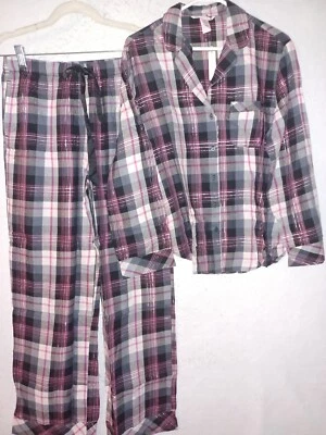 Victoria Secret Flannel Pajama set button top pant S M L XL 2X Short Long pj NEW - Image 1 of 4