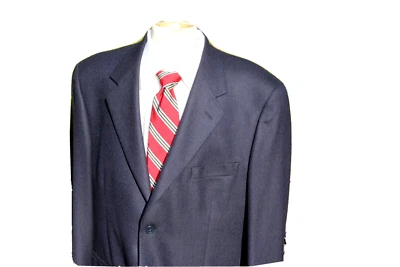 Blazer Paul Fredrick Para Hombre 2 Botones Azul Medianoche Lana Espiga Cachemira 46L Foto 1 de 4