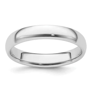 Platinum 4mm Half-Round Comfort Fit Lightweight Band Ring - Picture 1 of 5