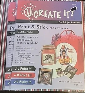 Lote de 2 UCREATE IT-Print & Stick Brillo 10 Hojas Paquetes SELLADOS -Creativo - Imagen 1 de 2