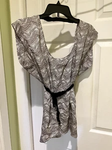 Mini abito donna menta piperita schiena aperta marrone multi stampa TAGLIA LARGE - Foto 1 di 4