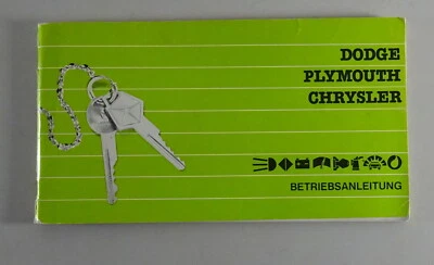 Manuale Di Istruzioni Dodge, Plymouth, Chrysler In Tedesco Anno Circa 1974-1979 - Immagine 1 di 3