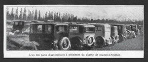 1929 -- UN DES PARCS D AUTOMOBILES PRES DU CHAMP DE COURSES D AVIGNON . 3W018 - Picture 1 of 1