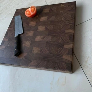 Tabla de cortar nogal madera maciza bloque de corte tabla de servir tabla de cocina NUEVA - Imagen 1 de 11