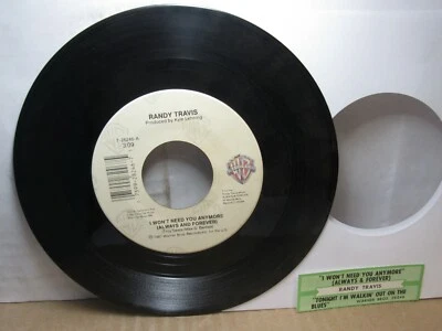Old 45 RPM Record - Warner Bros. 7-28246 Randy Travis - I Won't Need You Anymore - Image 1 of 2