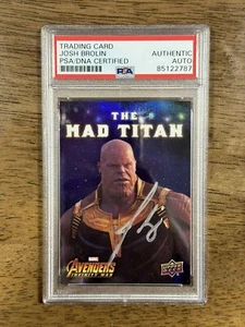 Josh Brolin SIGNED Thanos 2018 Upper Deck Infinity War Mad Titan PSA DNA AUTO - Picture 1 of 2
