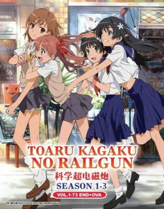 DVD A Certain Scientific Railgun Season 1-3 (VOL.1-73END+OVA) All Region Eng Dub - Picture 1 of 5