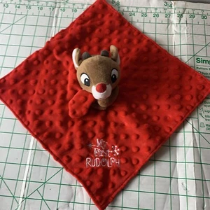 My First Rudolph the Red Nosed Reindeer Christmas Lovey Blanket Rattle 12" Plush - Picture 1 of 8
