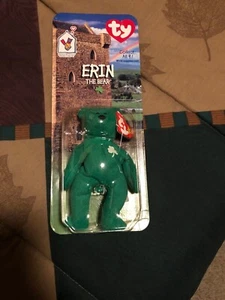 Beanie Baby Erin The Irish Bear Tag Errors 1997 Retired Rare New - Picture 1 of 7
