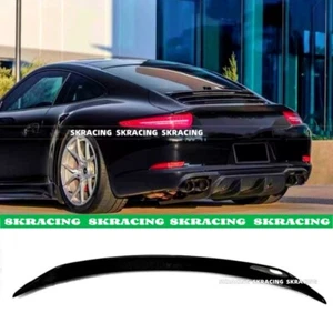 Fits Porsche 911 991 2013-2019 Gloss Black FRP Rear Trunk Spoiler Lip Wing Kits - Picture 1 of 10