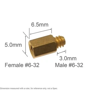 Tornillo separador soporte espaciador latón HxW 6,5x5,0 mm 6-32 (F) 6-32x1/8 (M) x20 - Imagen 1 de 3