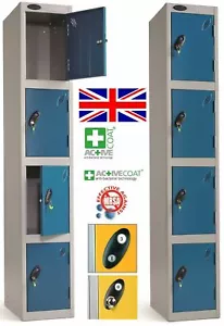LOCKERS NEW Four Door Compartment Steel Staff Storage - Quality UK Made lockers - Picture 1 of 8