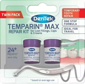 Dentek Temparin Max TWIN PACK Tooth Repair Kit for Lost Fillings, Caps & Crowns - Picture 1 of 5