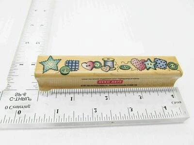 A Stitch In Time Sewing Border Rubber Stamp - Stamp Set B170 - Image 1 of 4