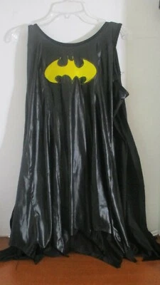 RUBIES~Black DELUXE BATGIRL Halloween Costume DRESS w/ CAPE - Image 1 of 4
