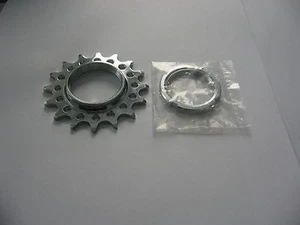 Single Speed Ritzel 1/8 Zoll (3,175mm) mit Gewinde 16 Zähne verchromt starr fest - Bild 1 von 1