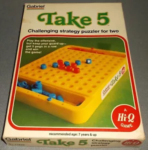 Vintage Hi-Q Gabriel Take 5 Challenge Strategy Puzzle Game 2 Players 7+ 1977 - Picture 1 of 2