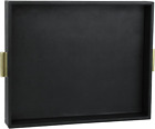Hofferruffer Extra Large Serving Tray with Handles, Elegant Faux Leather Storage