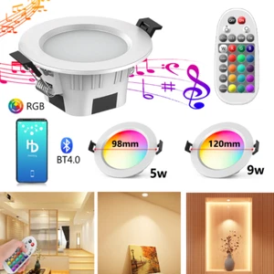 1-10Pcs Smart Bluetooth 5W 9W 80mm 90mm RGBW LED Downlight Dimmable Ceiling Lamp - Picture 1 of 17
