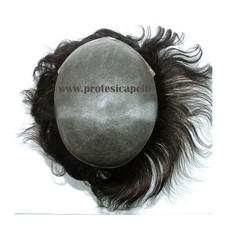 Protesi in Poliuterano con Capelli Uomo #2 castano scuro Super Thin Skin