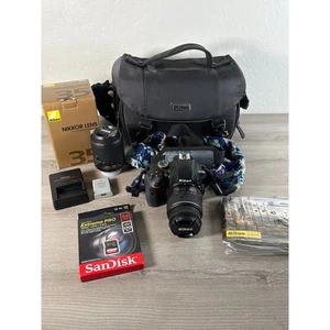 Nikon D3300 24.1MP Compact SLR LOW 2898 Shutter- 35mm, 18-55mm & 55-200mm + BAG - Picture 1 of 11
